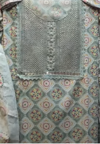 Traditional outfit with intricate patterns